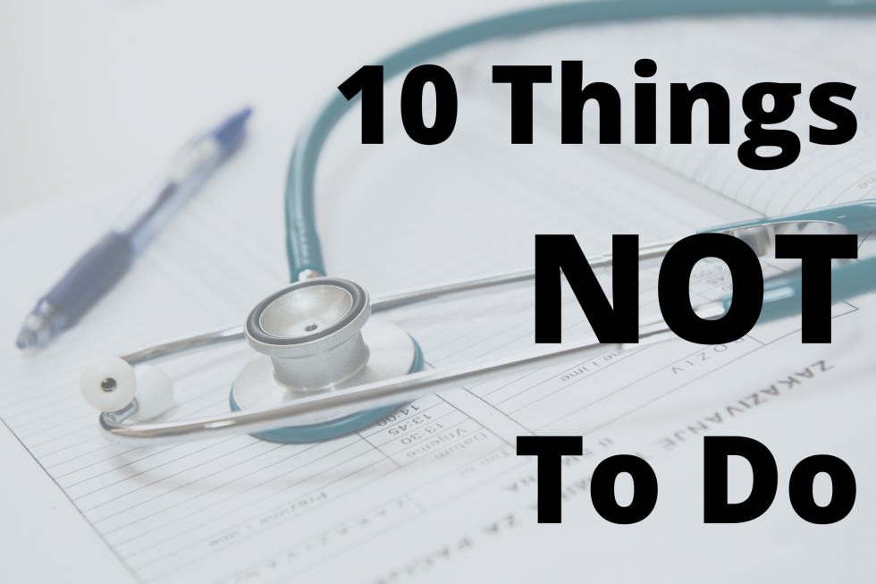 Graphic saying "10 Things NOT To Do"